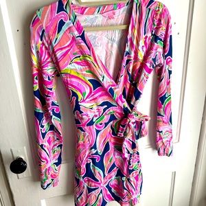 Lilly Pulitzer Tiki Wrap Romper - Banana Flambé